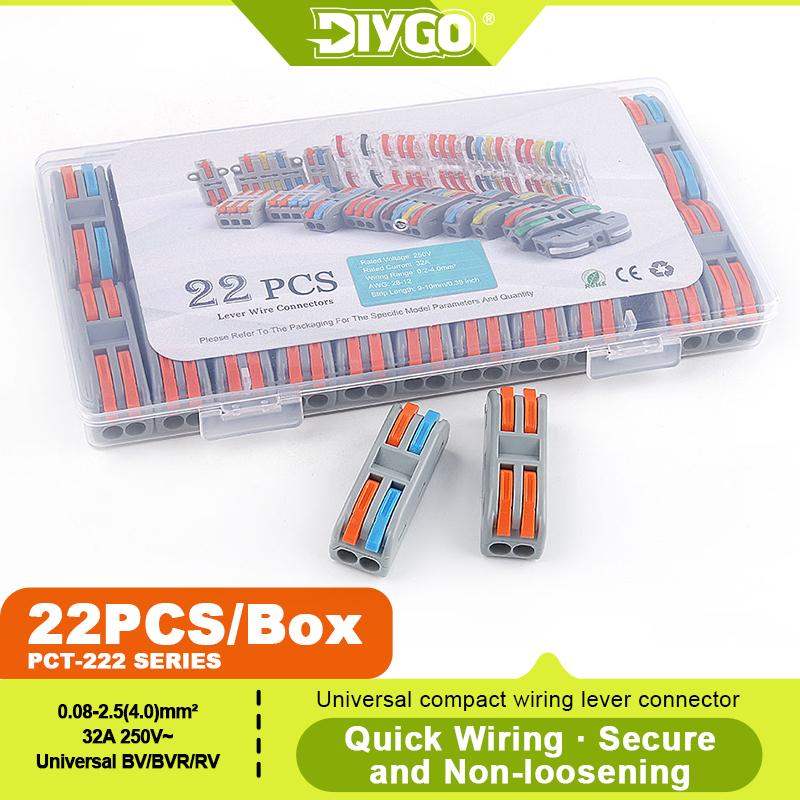 Push Fit Connector - DIY GO 22PCS Lever Wire Connectors