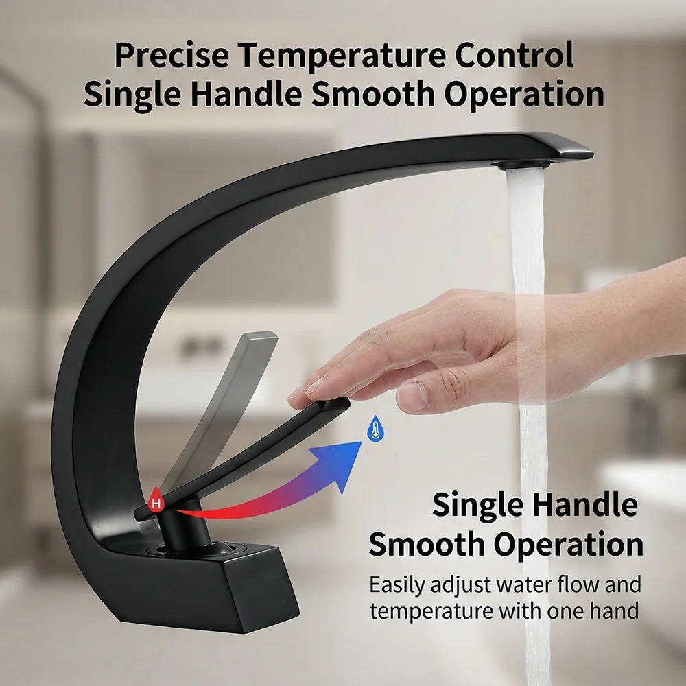 Matte Black Bathroom Faucet, A - огляд і ціна Silicone Tap Washer