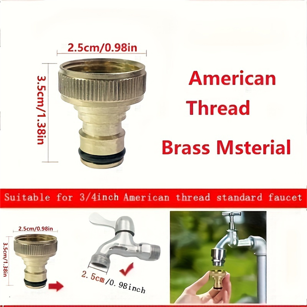 3/4 inch Threaded Garden Water - огляд і ціна Compression Fitting Brass