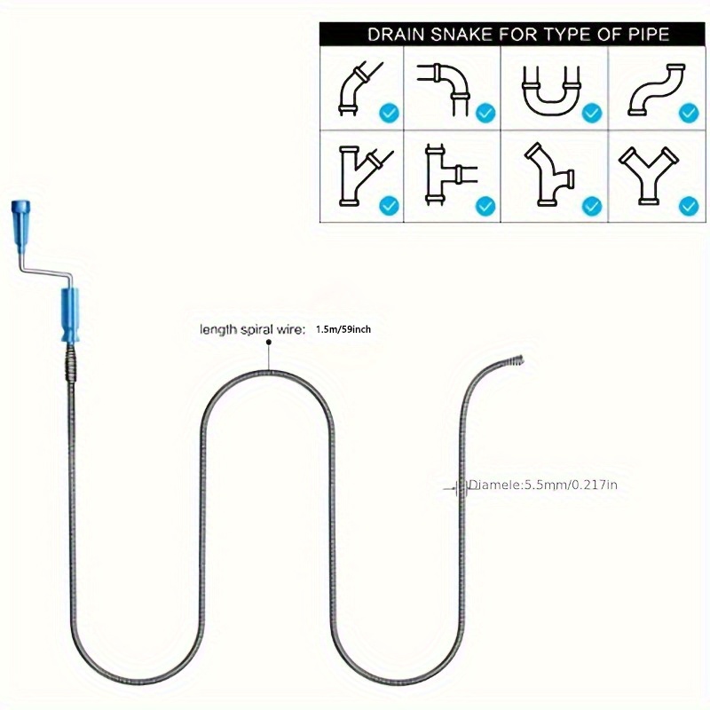 Telescopic Handle Flexible Ste - огляд і ціна Drain Snake Flexible