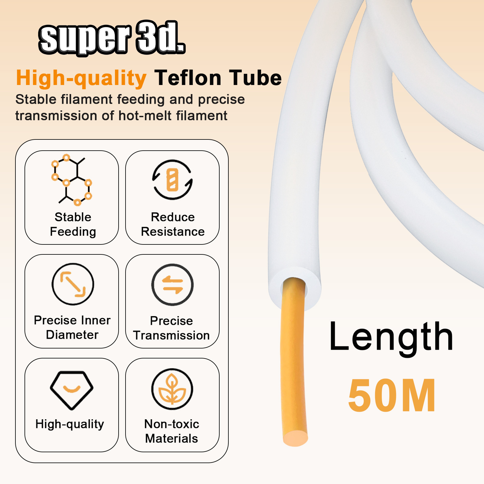 1/2/50M Bambu Lab PTFE Tube ID - огляд і ціна Ptfe Tape Thread