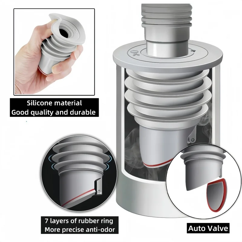 Silicone Sink Stopper Sewer Pi - огляд і ціна Drain Pipe Clip