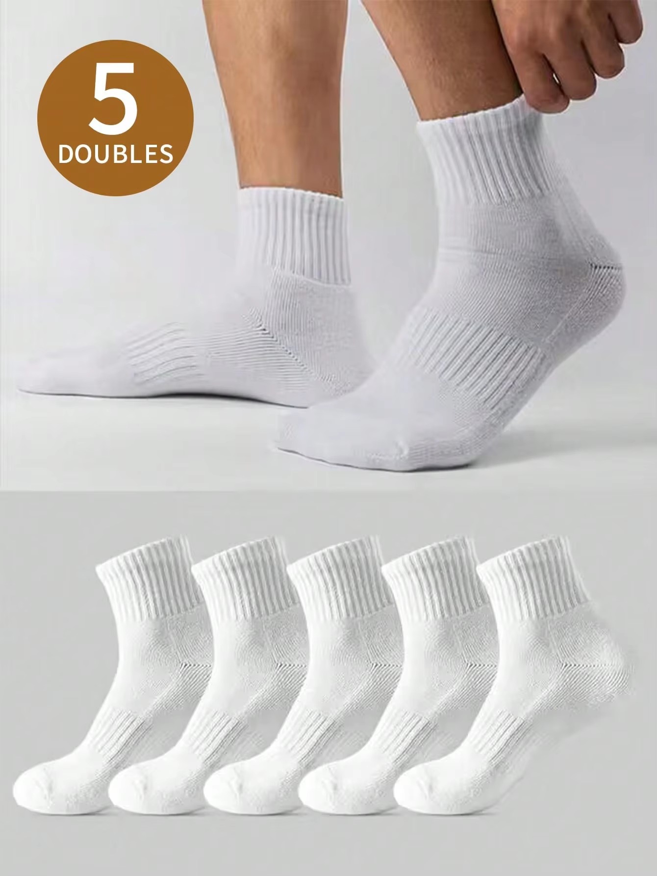 5 Pairs of Men's White Short T - огляд і ціна Pipe Bending Spring