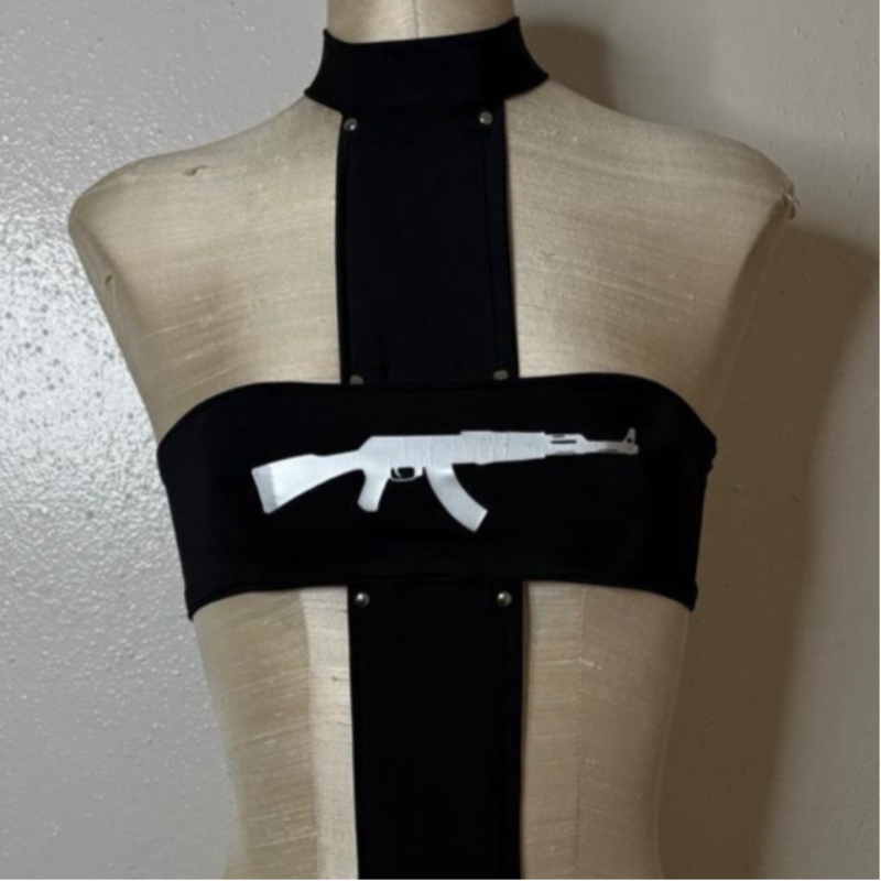 Y2K Black Gothic Cutout Crop T - огляд і ціна Pipe Bending Spring